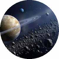 Image spatiale d'une ceinture d'atéroïdes.