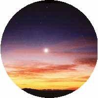 Photo de l'étoile du Berger pendant un couché de Soleil.